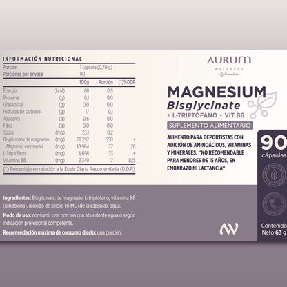 Magnesio Bisglicinato + L-Triptófano + Vit B6